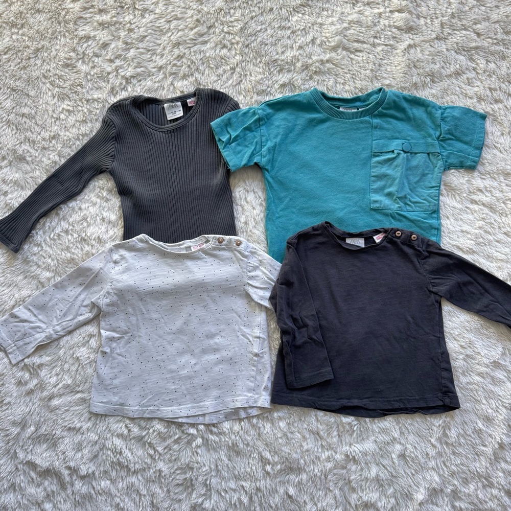 Zara Bundle of 4 Baby Boys Tees - 12-18m